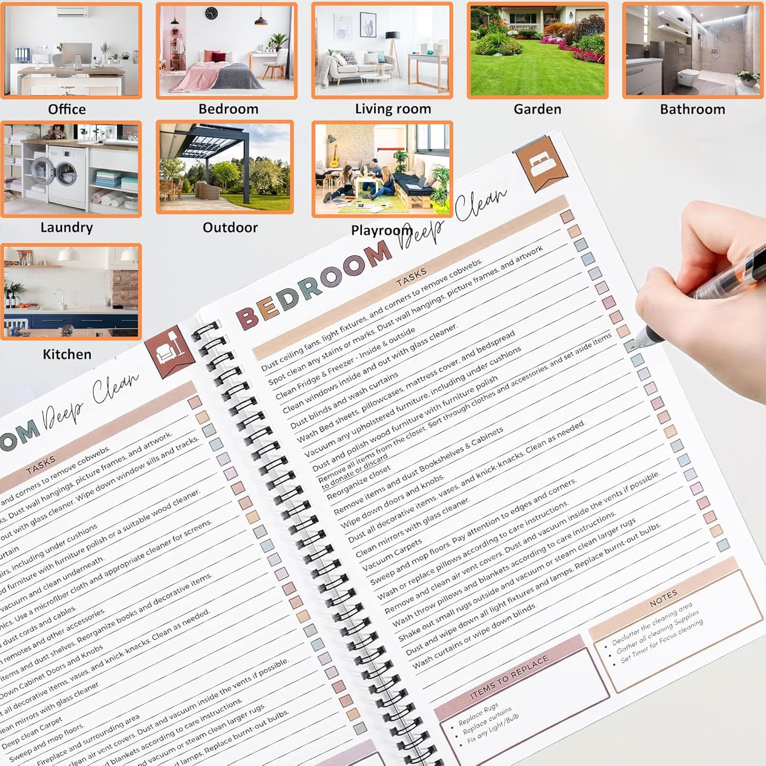 ADHD Cleaning Planner Bundle: Detailed Cleaning Schedule, Year-Round Maintenance Strategies, and Family Chore Distribution Chart