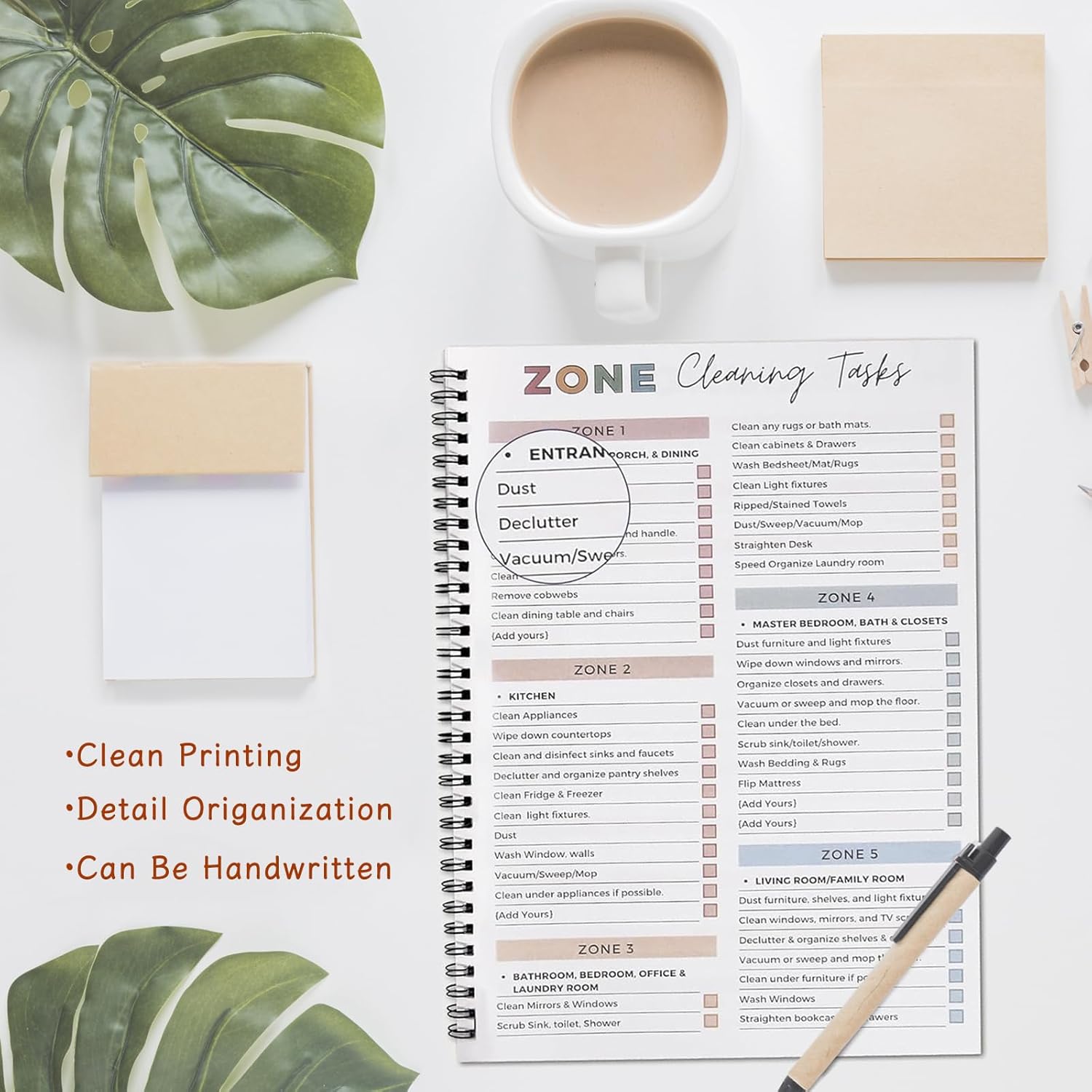 ADHD Cleaning Planner Bundle: Detailed Cleaning Schedule, Year-Round Maintenance Strategies, and Family Chore Distribution Chart