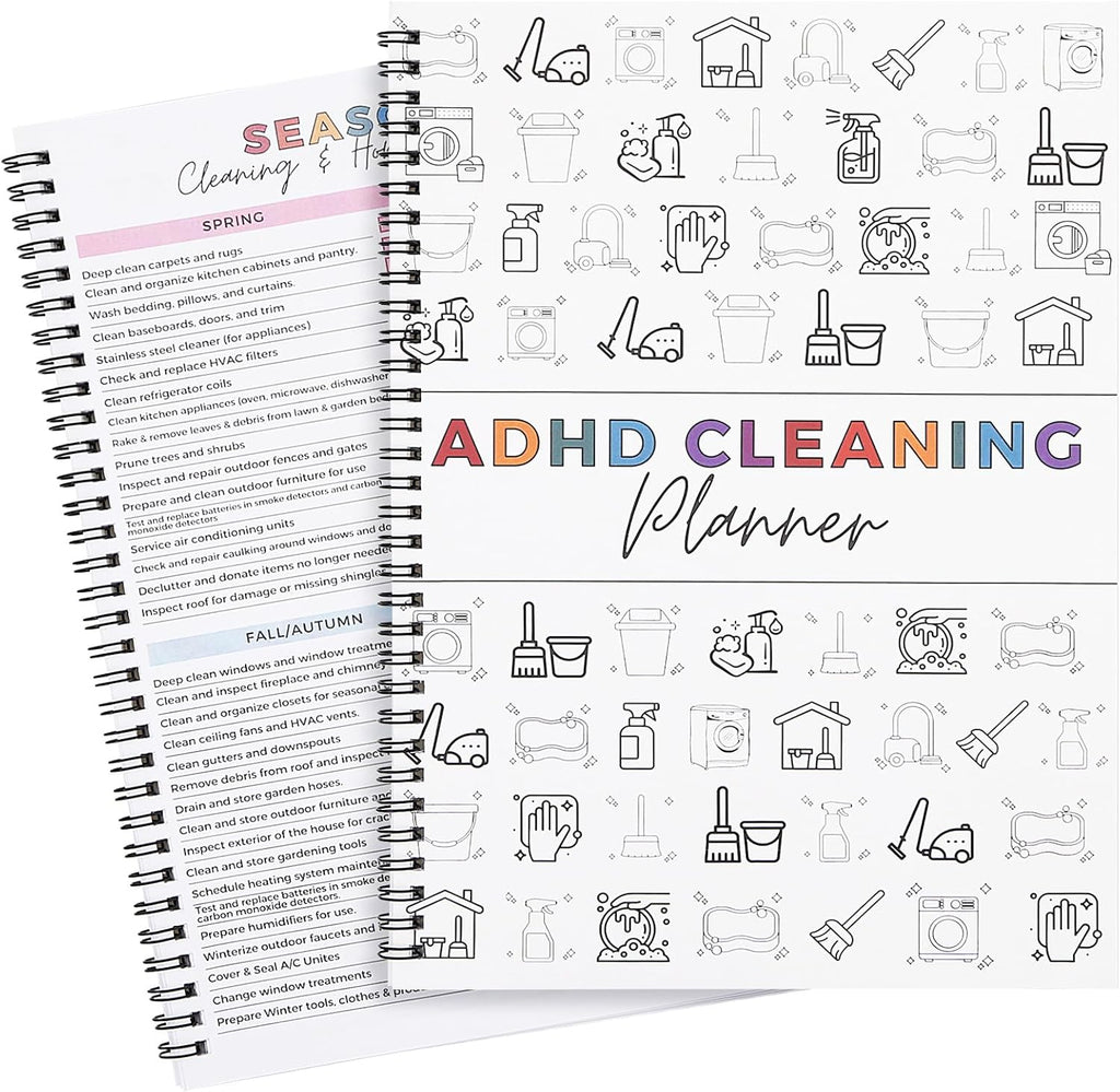 ADHD Cleaning Planner Bundle: Detailed Cleaning Schedule, Year-Round Maintenance Strategies, and Family Chore Distribution Chart