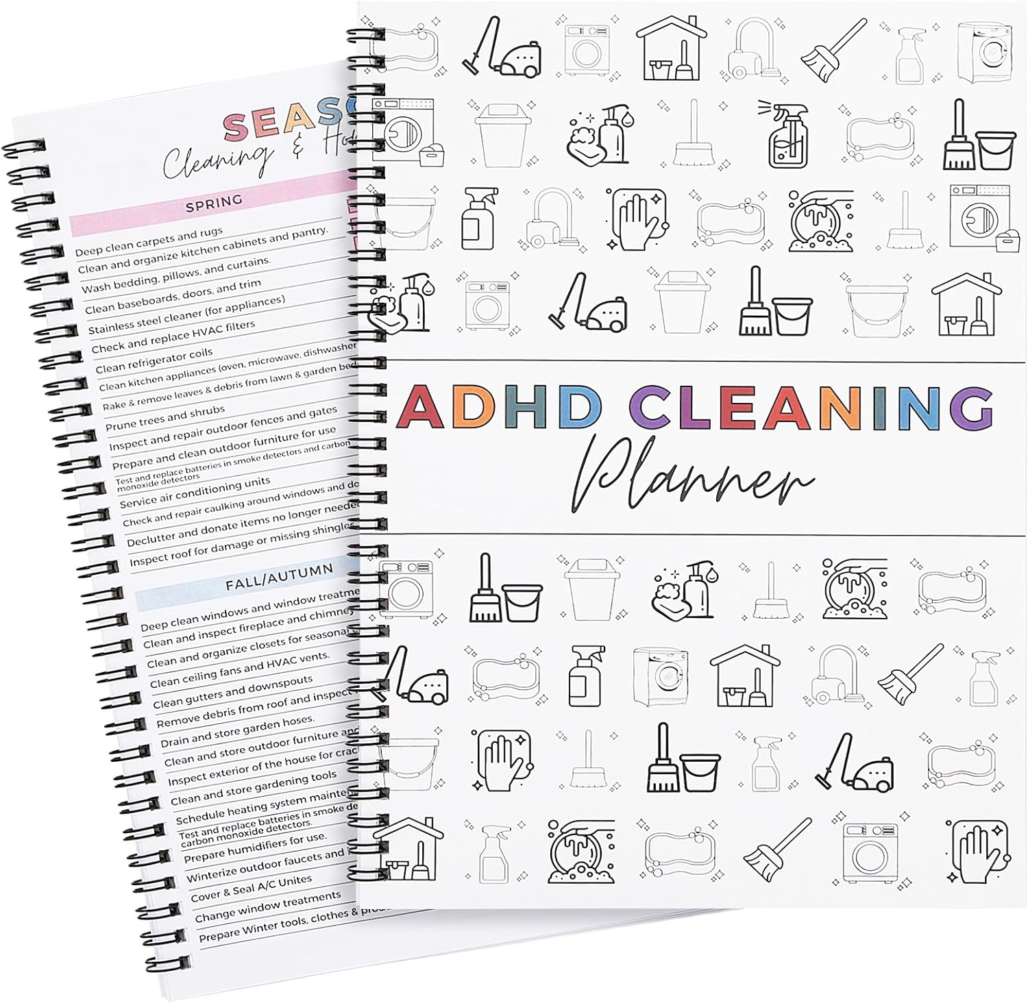 ADHD Cleaning Planner Bundle: Detailed Cleaning Schedule, Year-Round Maintenance Strategies, and Family Chore Distribution Chart